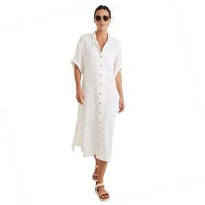 MADEWELL Lightestspun Cover-Up Midi Shirtdress Medium